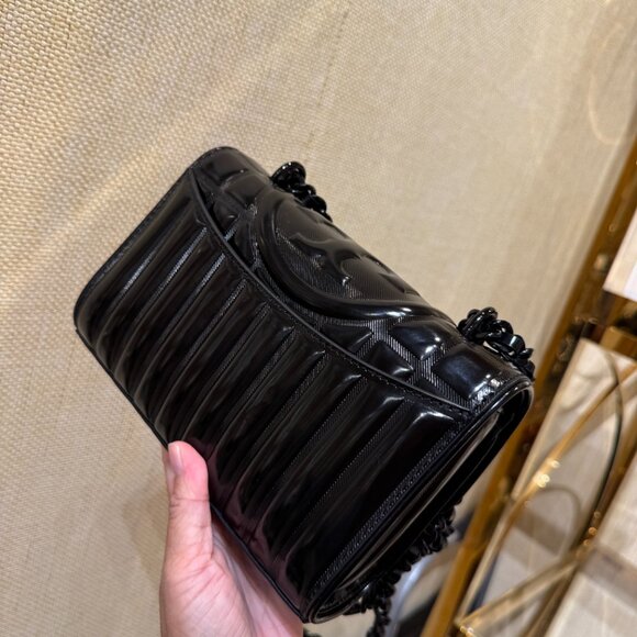 Tory Burch SMALL FLEMING METALLIC QUILT CONVERTIBLE SHOULDER BAG 155938 $548 - Picture 10 of 11